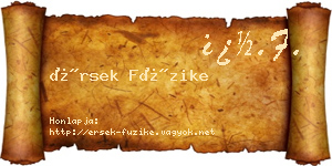 Érsek Füzike névjegykártya
